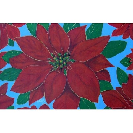 Custom Printed Rugs Custom Printed Rugs CPR051 Poinsettia Doormat Rug - 18 x 30 in. CPR051
